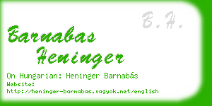 barnabas heninger business card